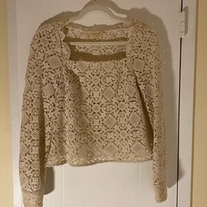 Sezane ecru Alvere Lace top